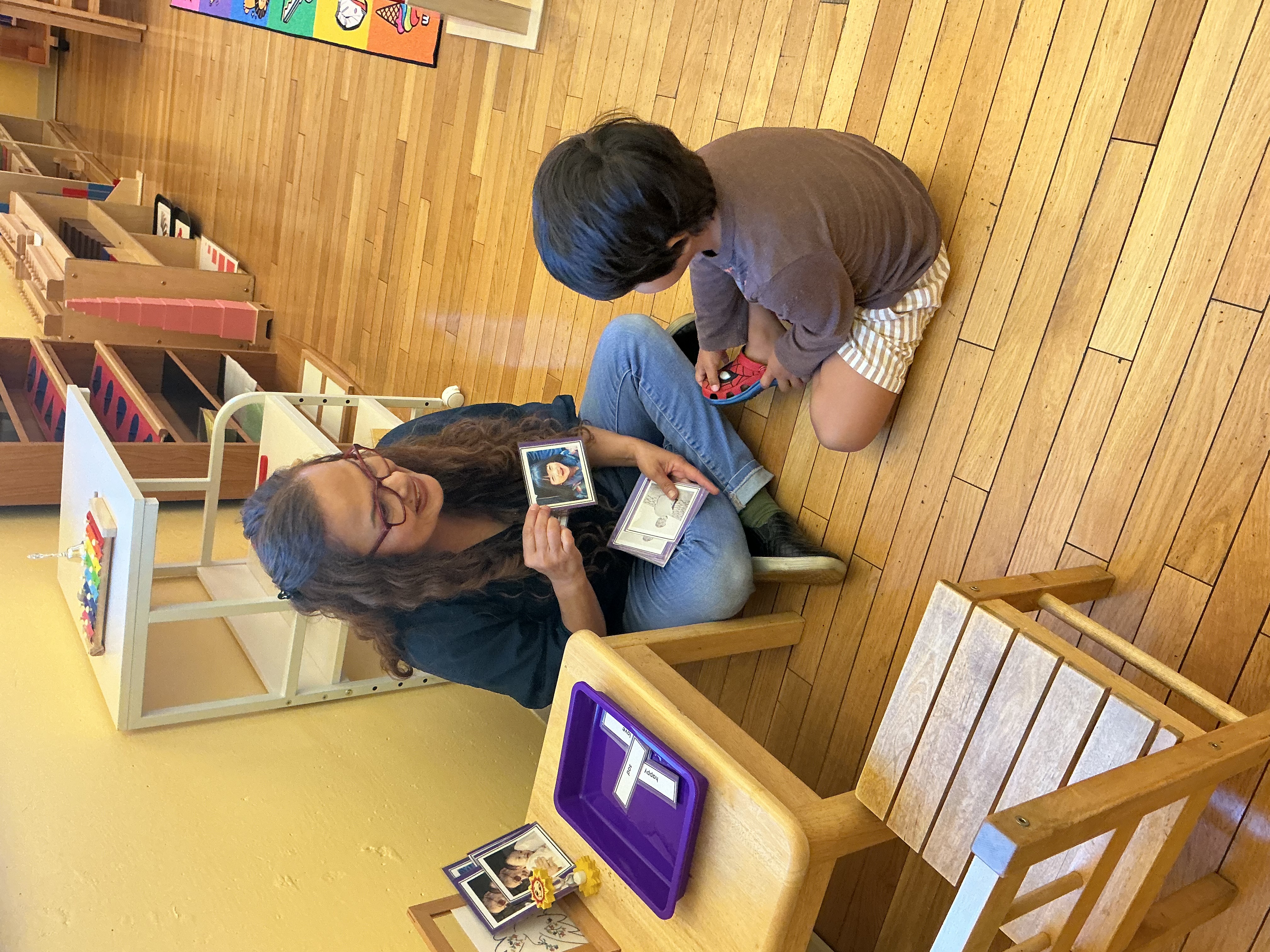 Children working in our Montessori classroom