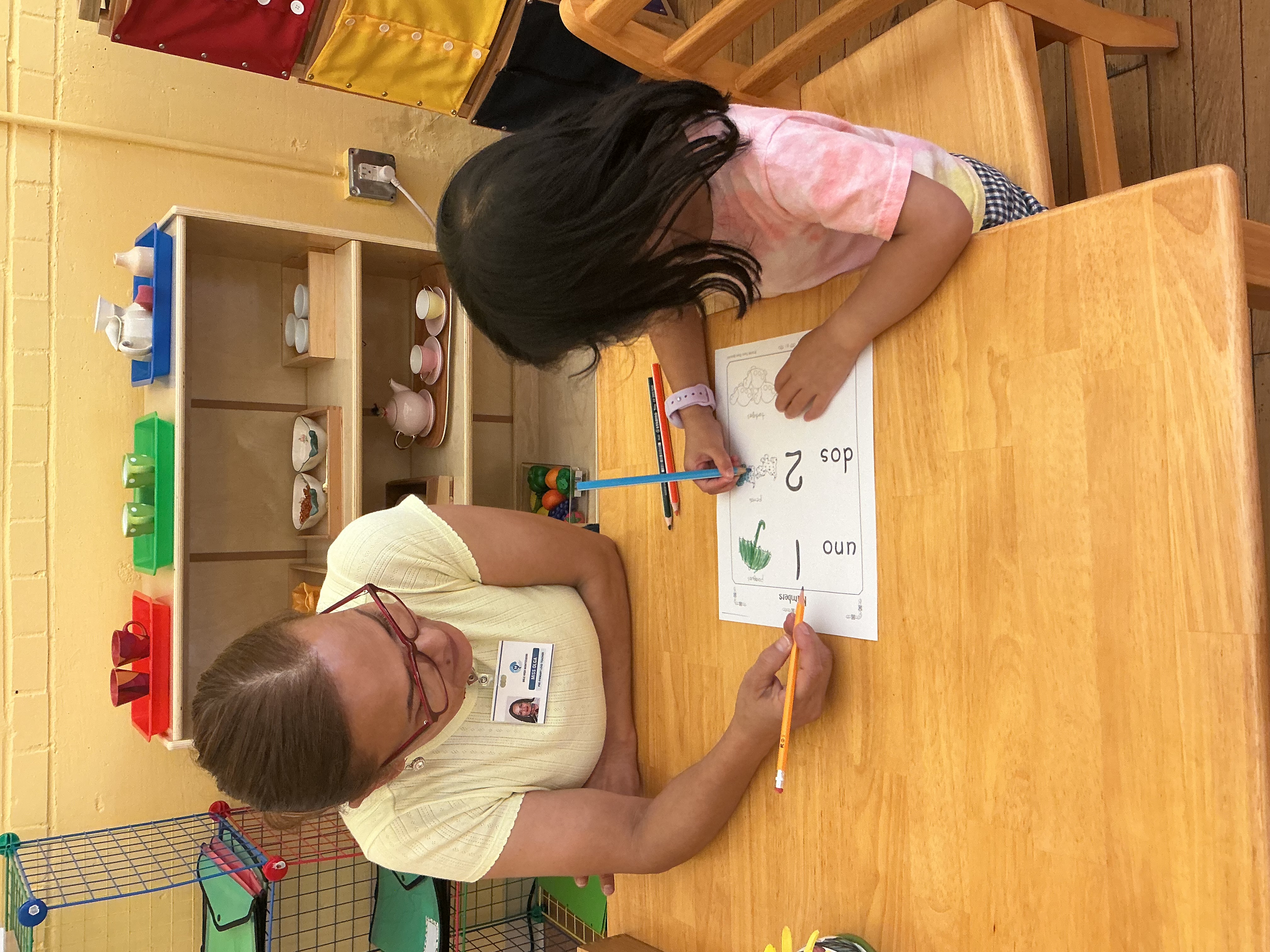 Children learning Spanish in the classroom